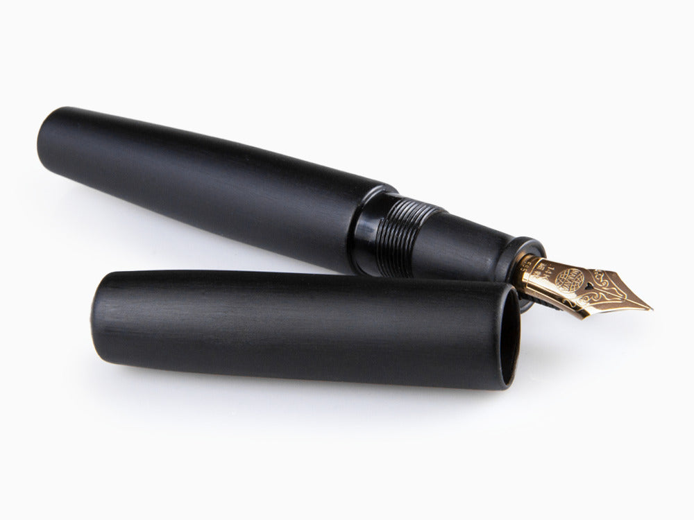 Pluma Estilográfica Nakaya Cigar Piccolo Hairline, Negro, Ebonita