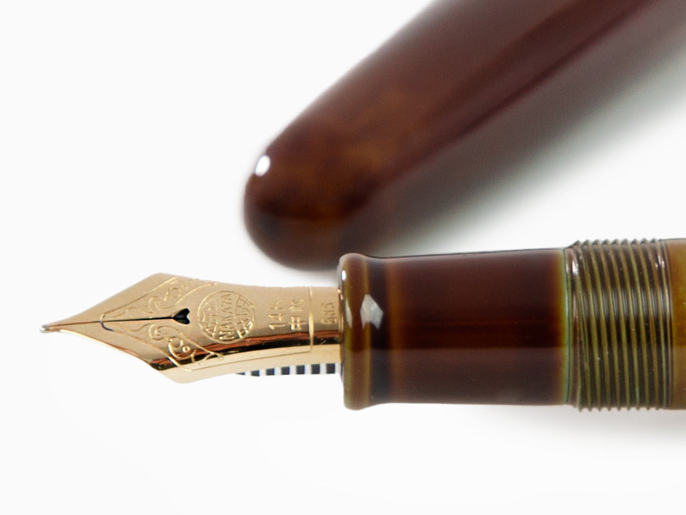 Estilográfica Nakaya Cigar Heki-Tamenuri, Portable, Ebonita Laca Urushi