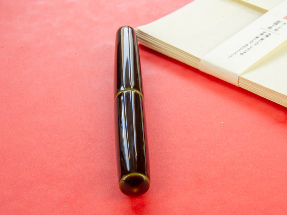 Estilográfica Nakaya Cigar Piccolo, Heki-Tamenuri, Ebonita, Elástico