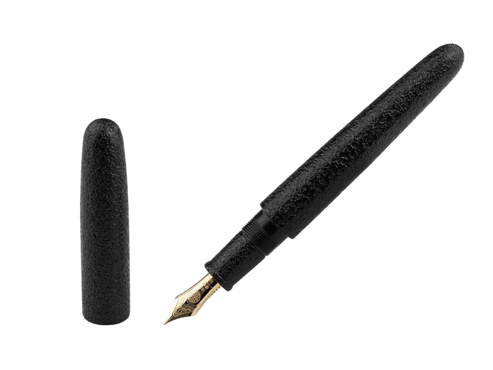 Pluma Estilográfica Nakaya Cigar Portable, Kuro-Ishime, Ebonita, Oro 14k