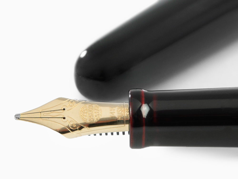 Pluma Estilográfica Nakaya Cigar Long, Kuro-Tamenuri, Ebonita, Music