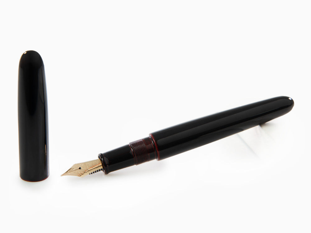 Estilográfica Nakaya Cigar Portable Kuro-Tamenuri, Ebonita, Laca Urushi