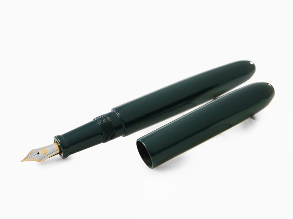 Pluma Estilográfica Nakaya Cigar Long, Midori, Ebonita, Ebonita, Oro 14k