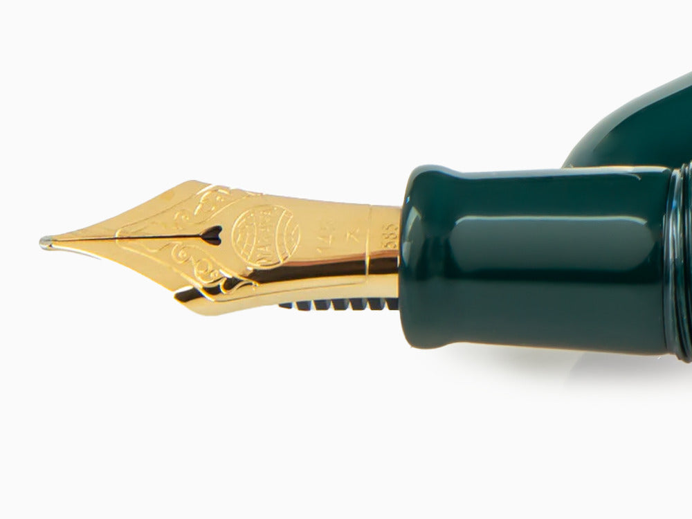 Pluma Estilográfica Nakaya Cigar Portable Midori, Ebonita, Laca Urushi