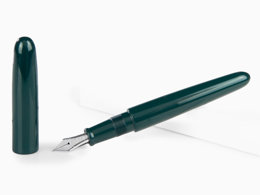 Pluma Estilográfica Nakaya Cigar Portable, Midori, Ebonita, 14k/rodio