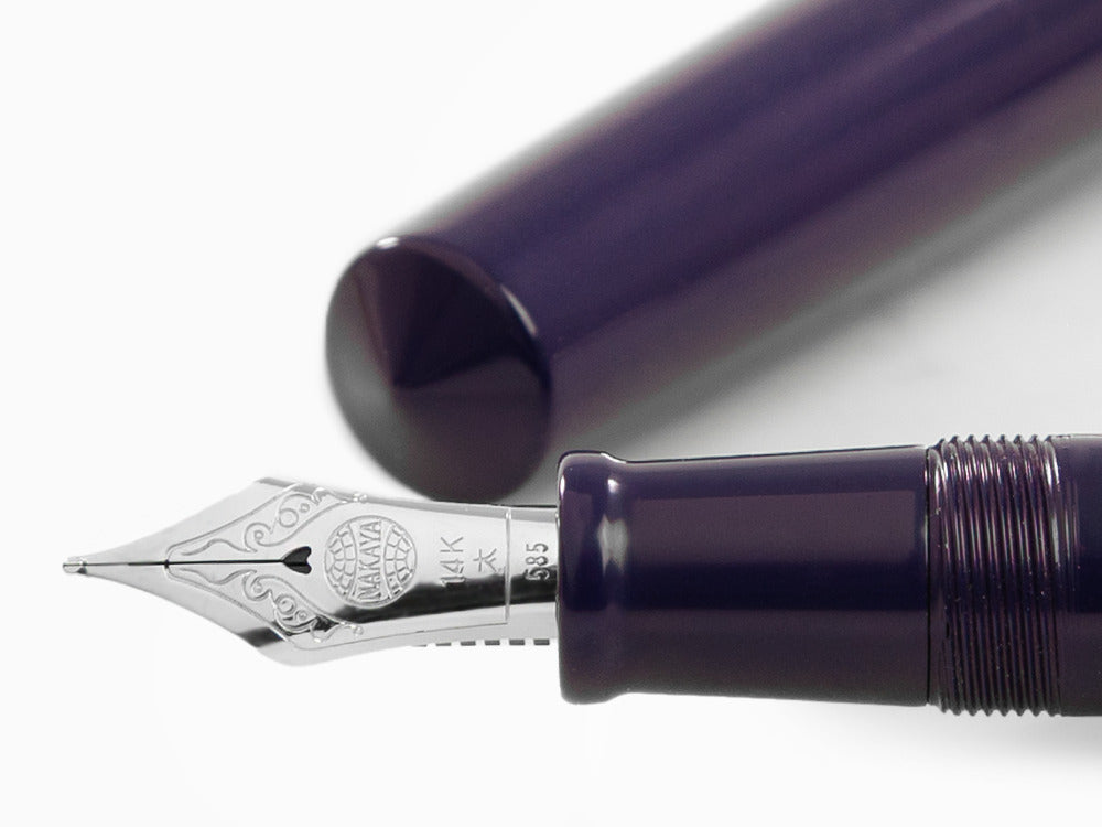 Pluma Estilográfica Nakaya Cigar 160mm., Shobu, Ebonita, Rodio