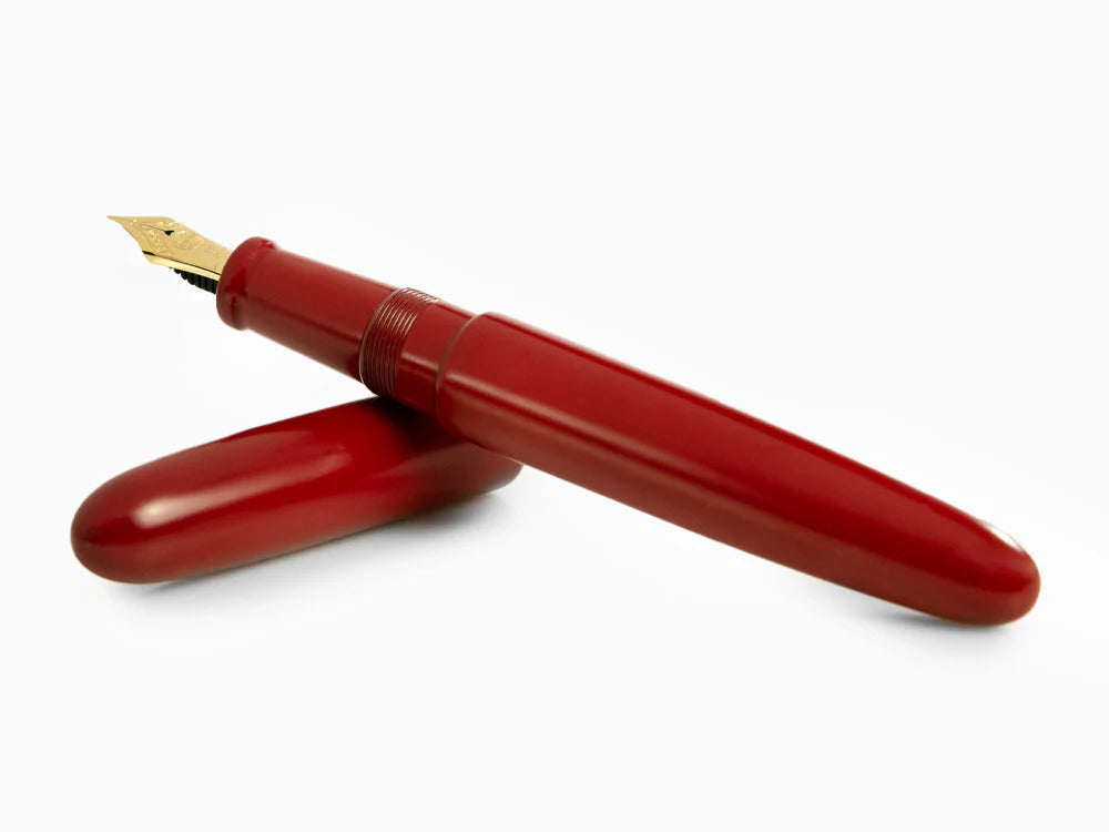 Pluma Estilográfica Nakaya Cigar Long, Shu, Ebonita, D-17mm, Oro 14k