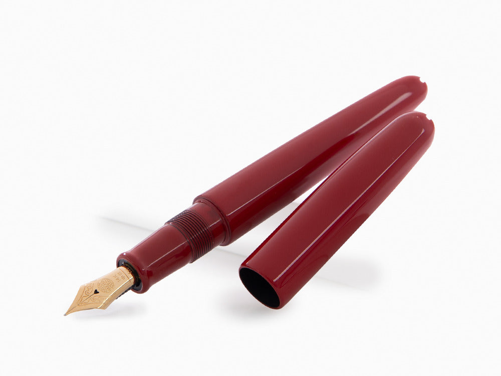 Pluma Estilográfica Nakaya Cigar Portable, Shu, Ebonita, Oro 14k
