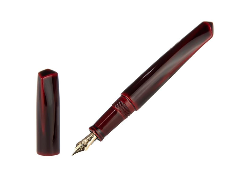 Estilográfica Nakaya Dorsal Fin Ver.2 Aka-Tamenuri, Ebonita, Laca Urushi