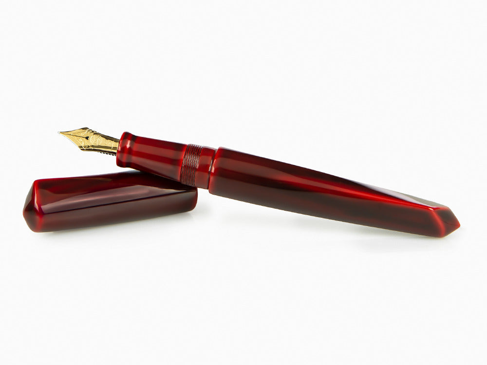 Estilográfica Nakaya Dorsal Fin Ver.2 Aka-Tamenuri, Ebonita, Laca Urushi