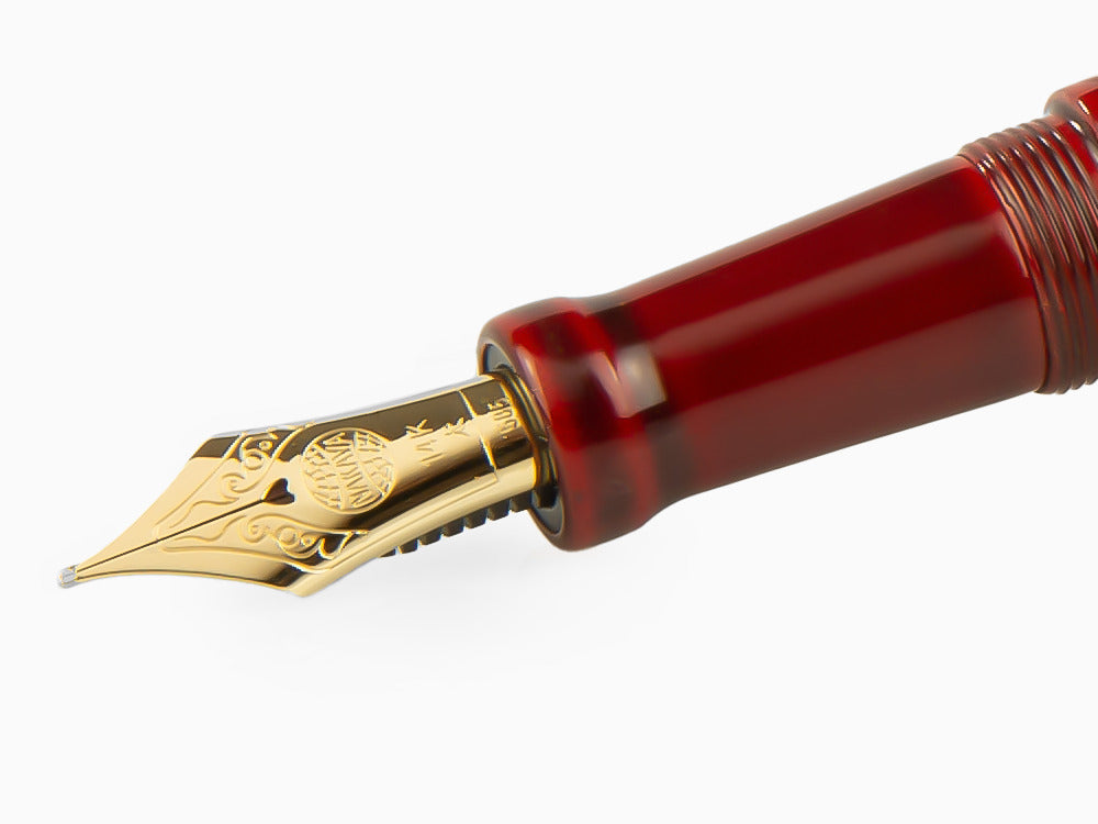 Pluma Estilográfica Nakaya Desk, Aka-Tamenuri, Ebonita y laca Urushi