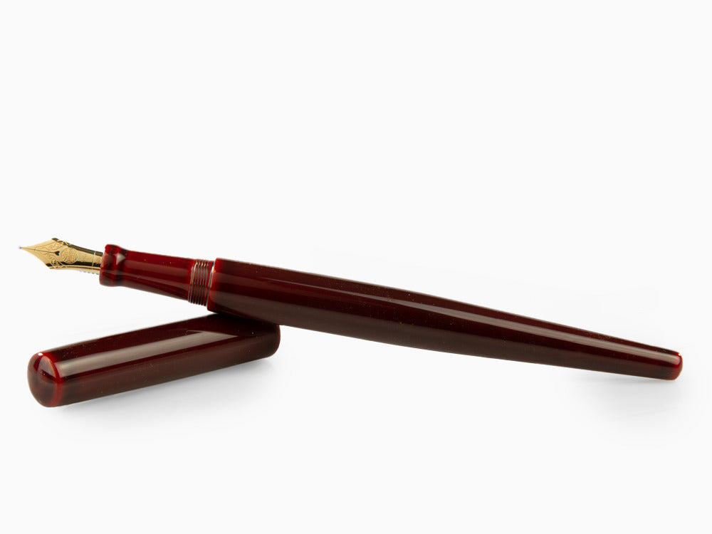 Pluma Estilográfica Nakaya Desk, Aka-Tamenuri, Ebonita y laca Urushi