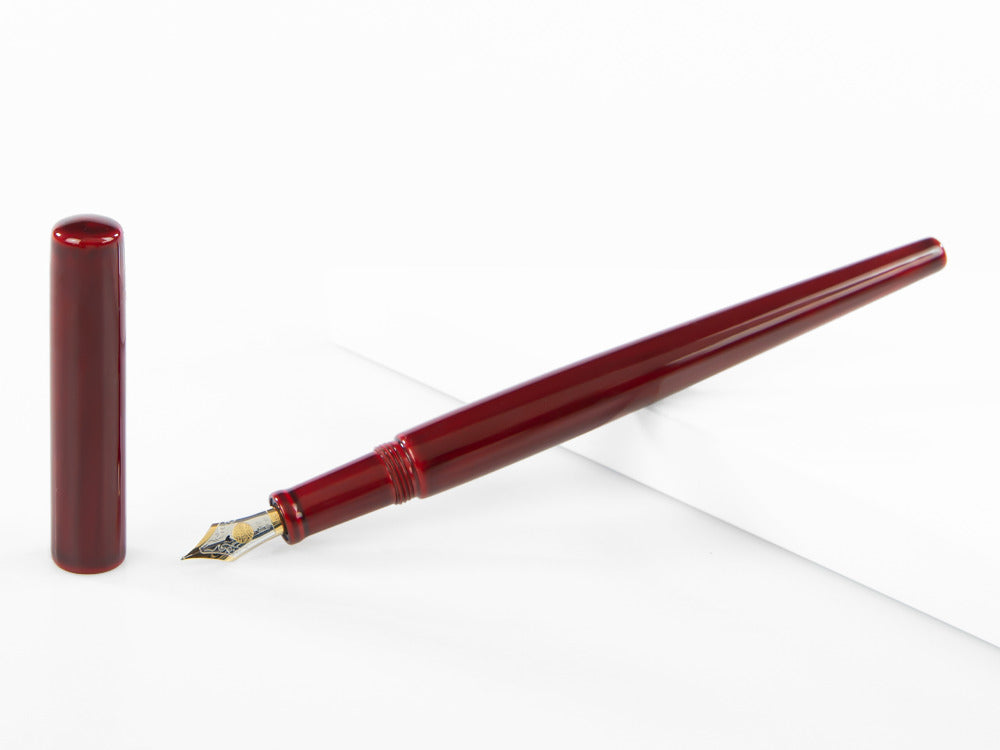 Pluma Estilográfica Nakaya Desk, Aka-Tamenuri, Oro 14K bicolor