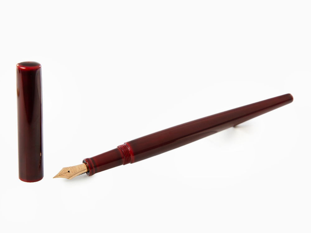 Pluma Estilográfica Nakaya Desk, Aka-Tamenuri, Oro Rosa 14k