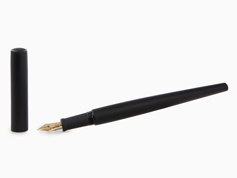 Pluma Estilográfica Nakaya Desk, Black Hairline, Ebonita, Oro 14k,