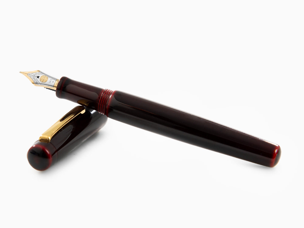 Pluma Estilográfica Nakaya Neo-Standard, Aka-Tamenuri, Oro 14K bicolor