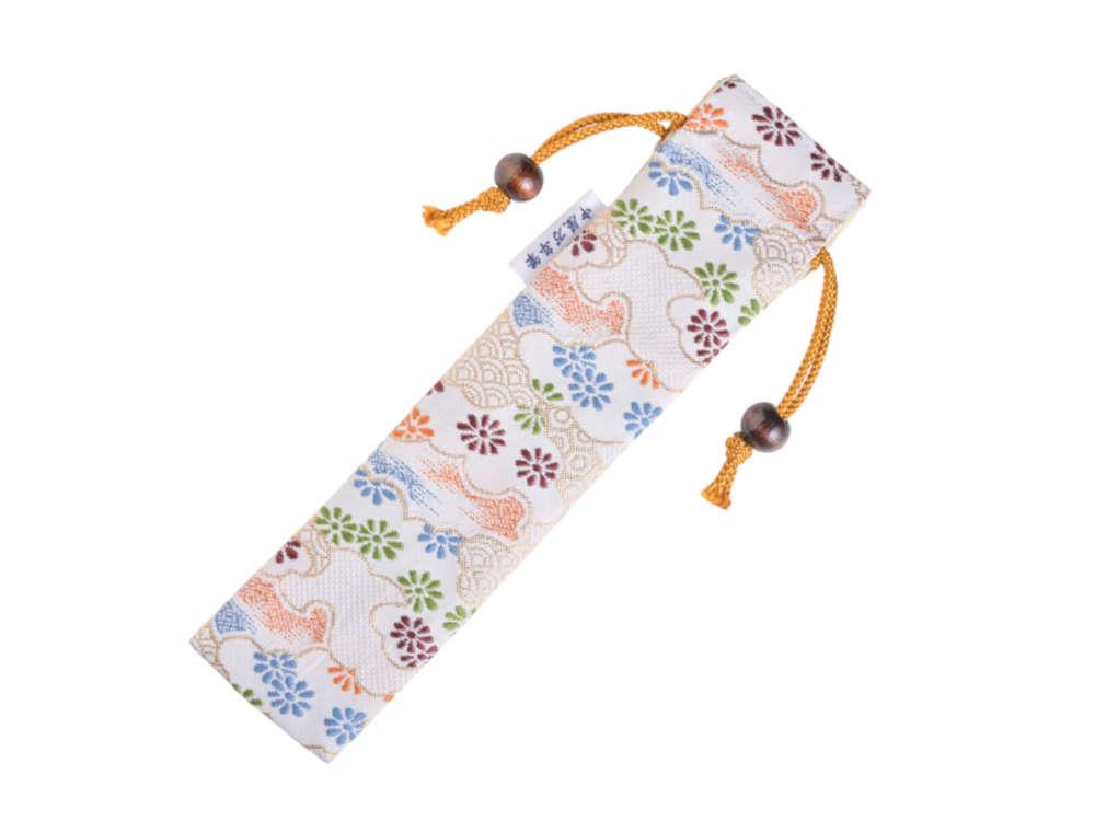 Estuche Nakaya Kyoto 'Nishijin-ori Textil Blanco, 1 Artículo de Escritura