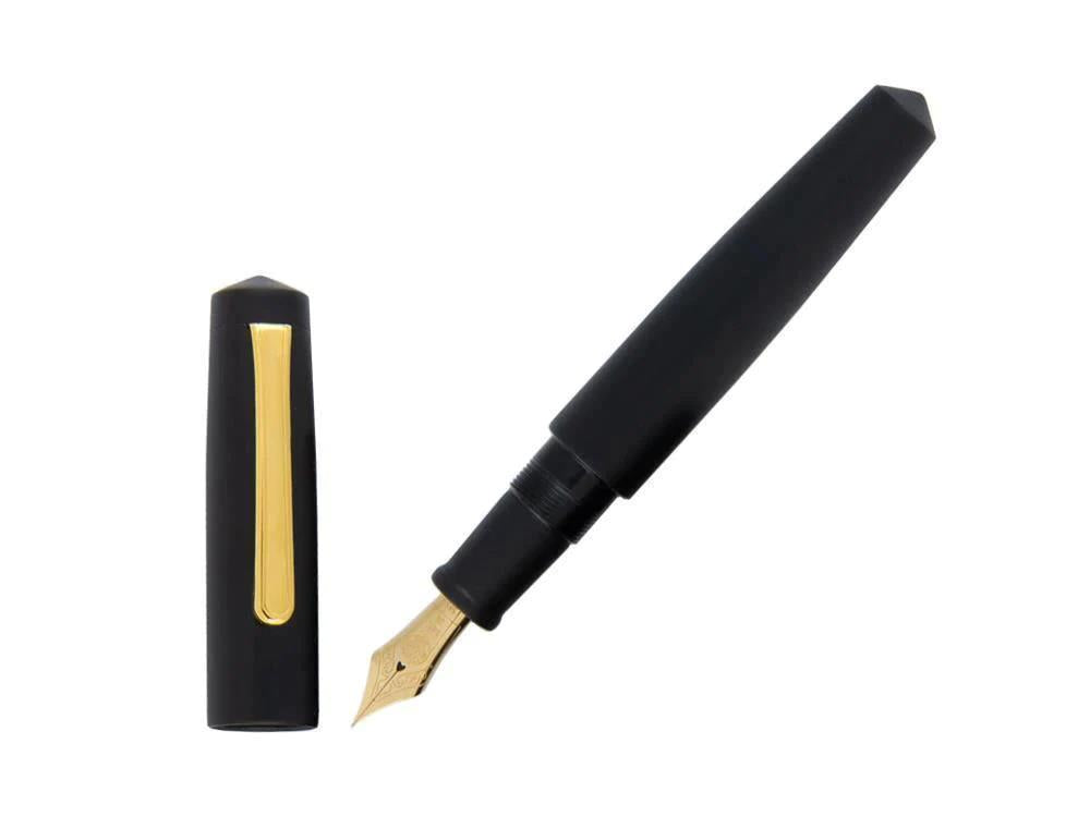 Pluma Estilográfica Nakaya Writer Black Hairline, Piccolo, Ebonita, Oro