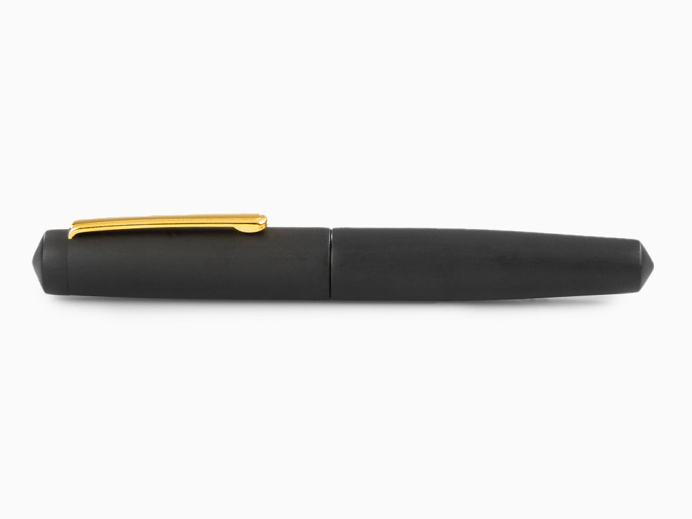 Pluma Estilográfica Nakaya Writer Black Hairline, Piccolo, Ebonita, Oro