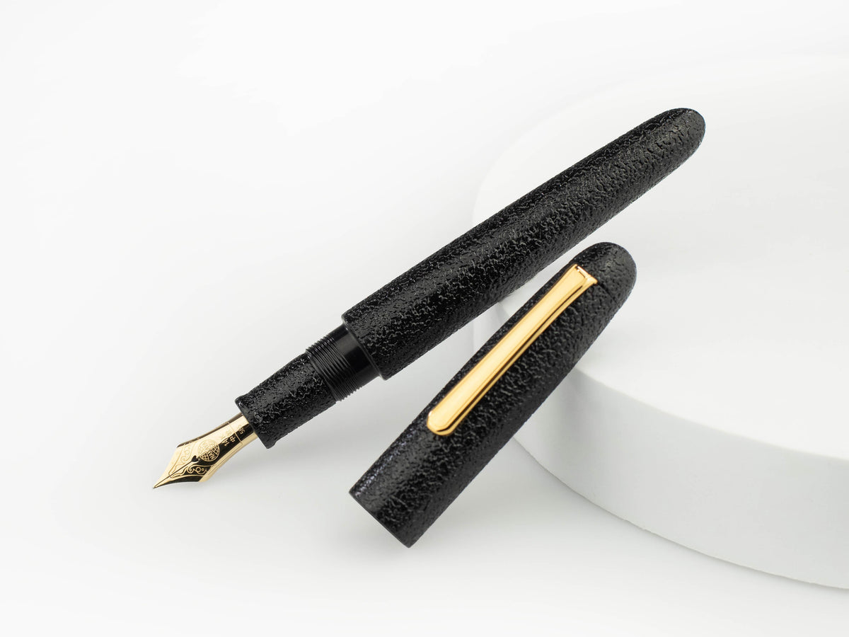 Pluma Estilográfica Nakaya Writer Kuro-Ishime, Portable, Oro 14k,