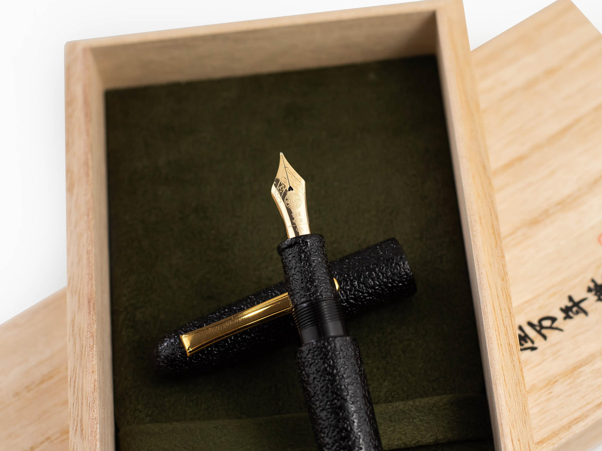Pluma Estilográfica Nakaya Writer Kuro-Ishime, Portable, Oro 14k,