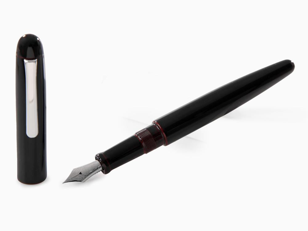 Pluma Estilográfica Nakaya Writer Long Kuro-Tamenuri, Ebonita, Rodiado