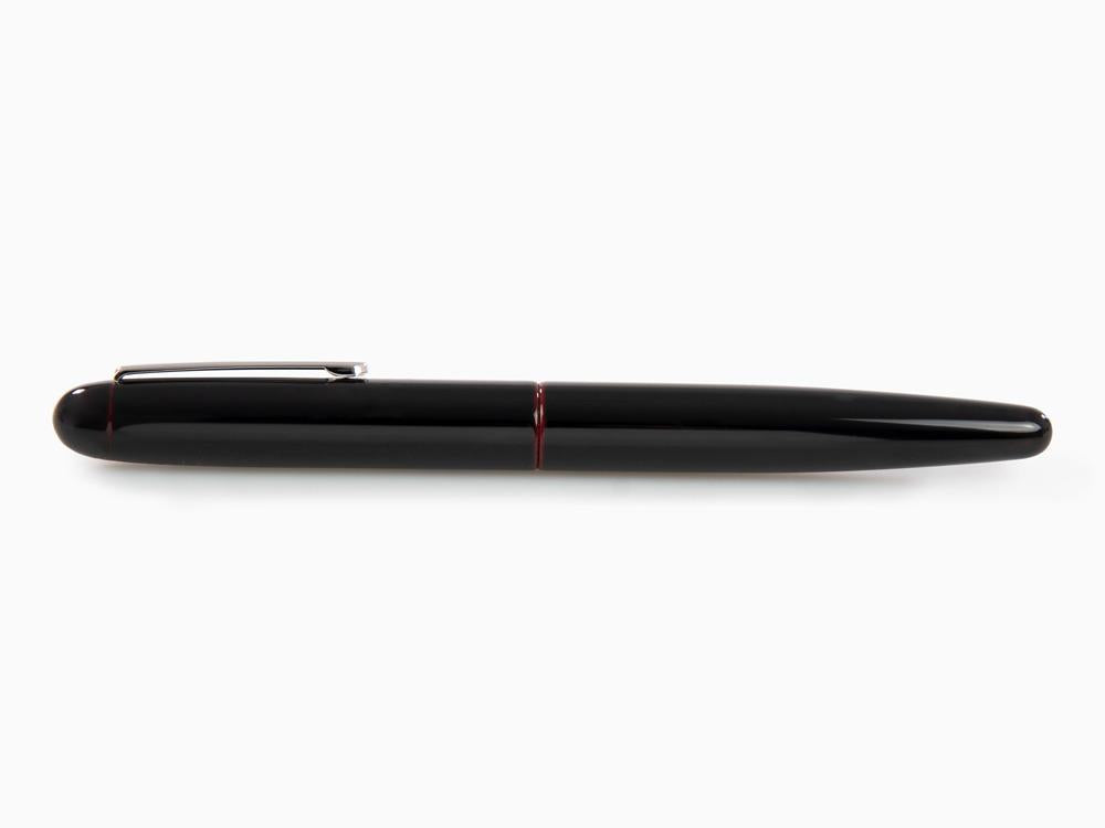 Pluma Estilográfica Nakaya Writer Long Kuro-Tamenuri, Ebonita, Rodiado