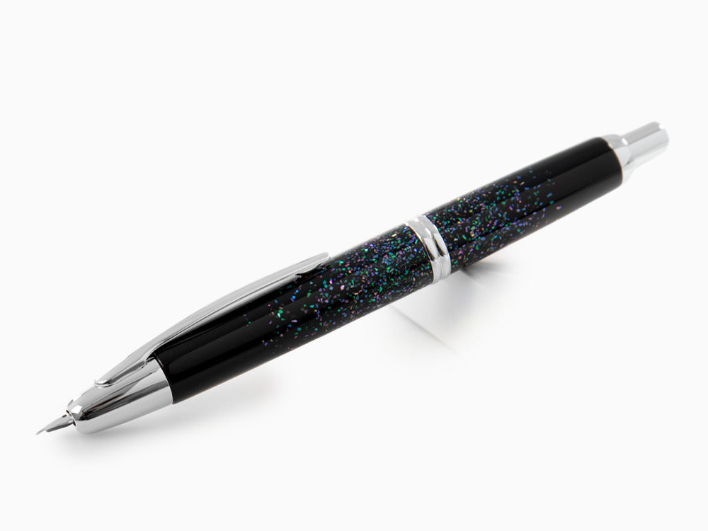 Estilográfica Namiki Capless Raden, Laca, Cromo, Negro, FC-4500-RSR