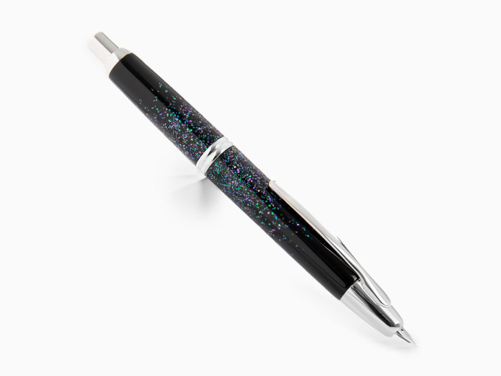 Estilográfica Namiki Capless Raden, Laca, Cromo, Negro, FC-4500-RSR