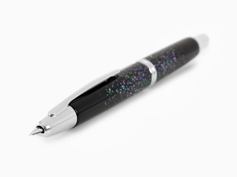 Estilográfica Namiki Capless Raden, Laca, Cromo, Negro, FC-4500-RSR