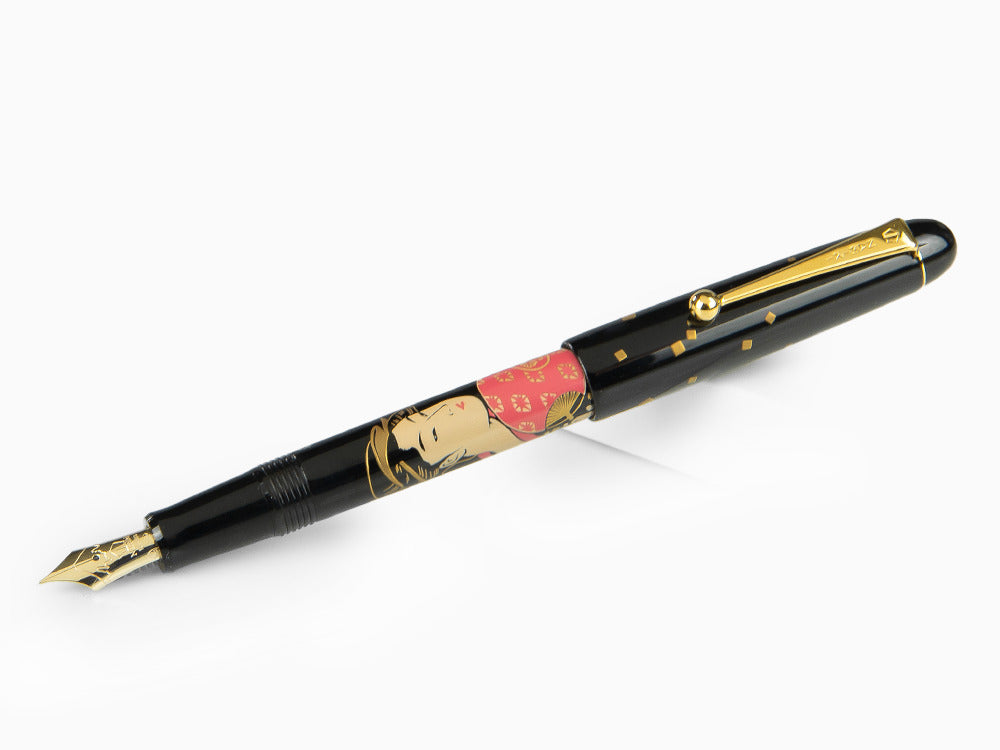 Estilográfica Namiki Nippon Art 3 Beauties Ohisa Takashima, Maki-e, Oro