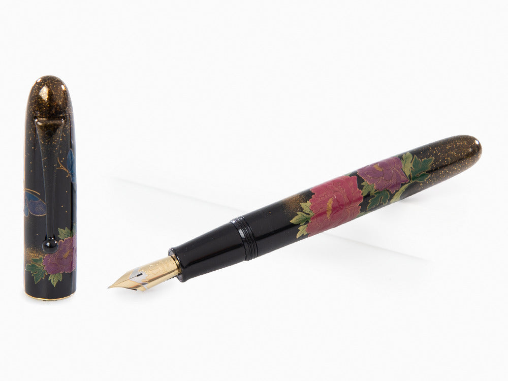 Estilográfica Namiki Yukari Royale Peony & butterfly, Togidashi Maki-e