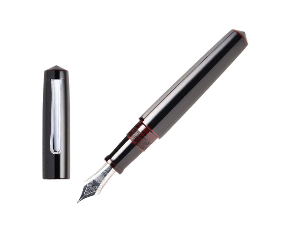 Pluma Estilográfica Nakaya Writer Kuro-Tamenuri, Piccolo, Ebonita, Rodio