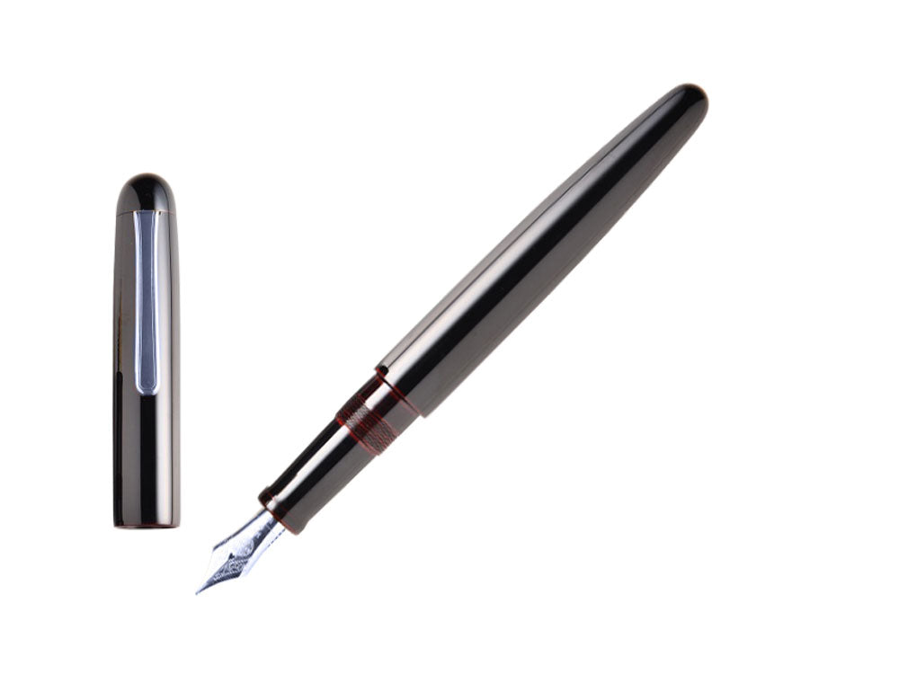 Pluma Estilográfica Nakaya Writer Long Kuro-Tamenuri, Ebonita, Rodiado