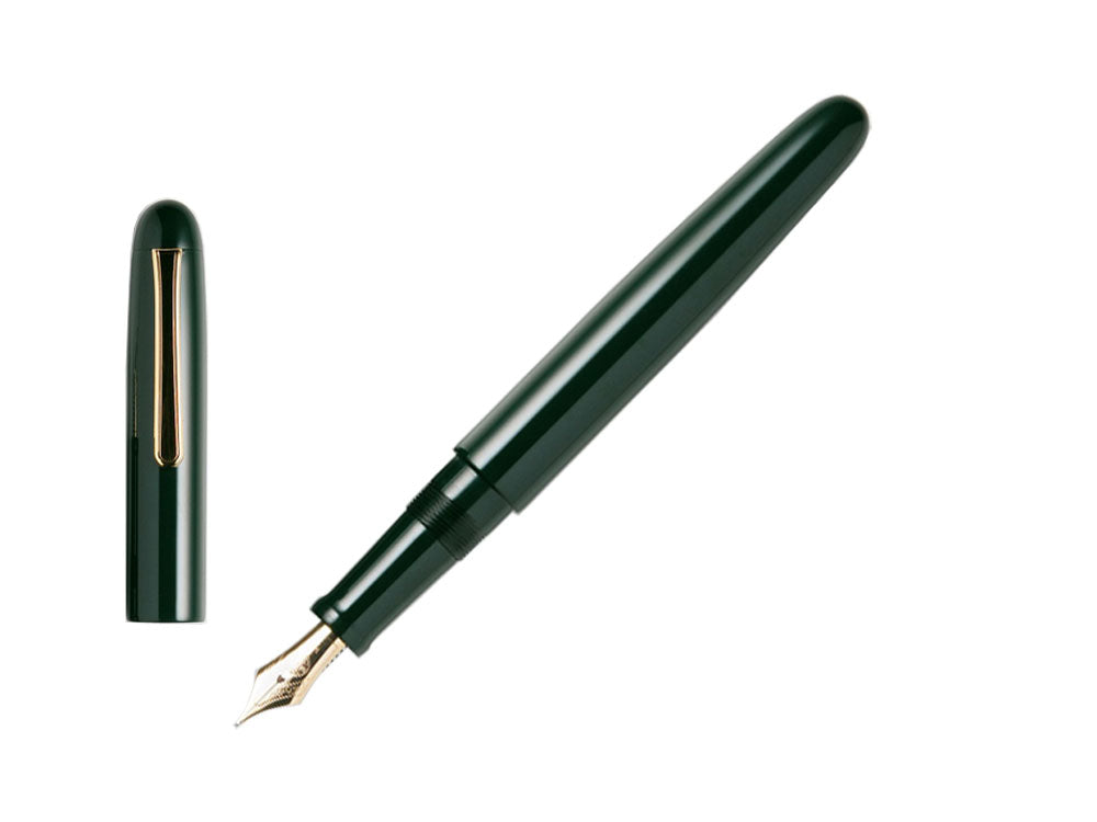 Pluma Estilográfica Nakaya Writer Long Midori, Ebonita, Bañado en oro