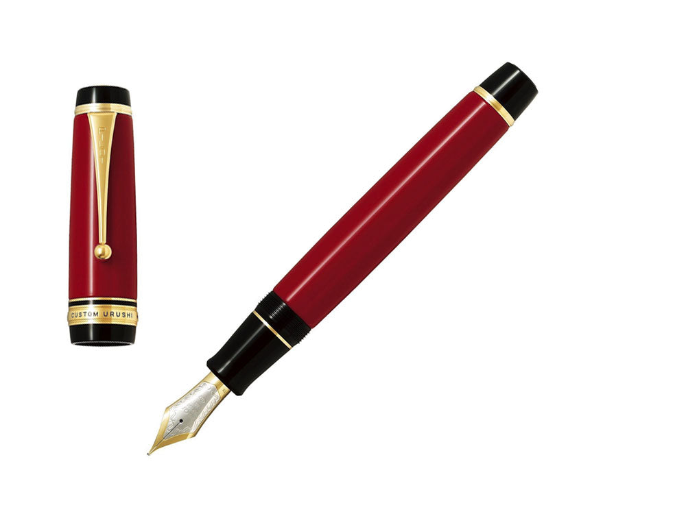 Pluma Estilográfica Pilot Custom Urushi, Ebonita, Oro, Rojo, NPUR