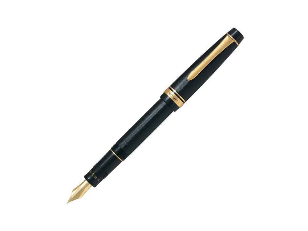 Pluma Estilográfica Pilot Justus 95, Resina, Oro, Negro, FJ-3MR-NB-NT