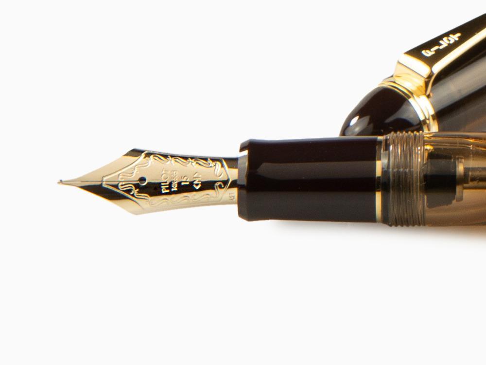 Pluma Estilográfica Pilot Custom 823 Ambar, Resina, Adornos oro, 60556
