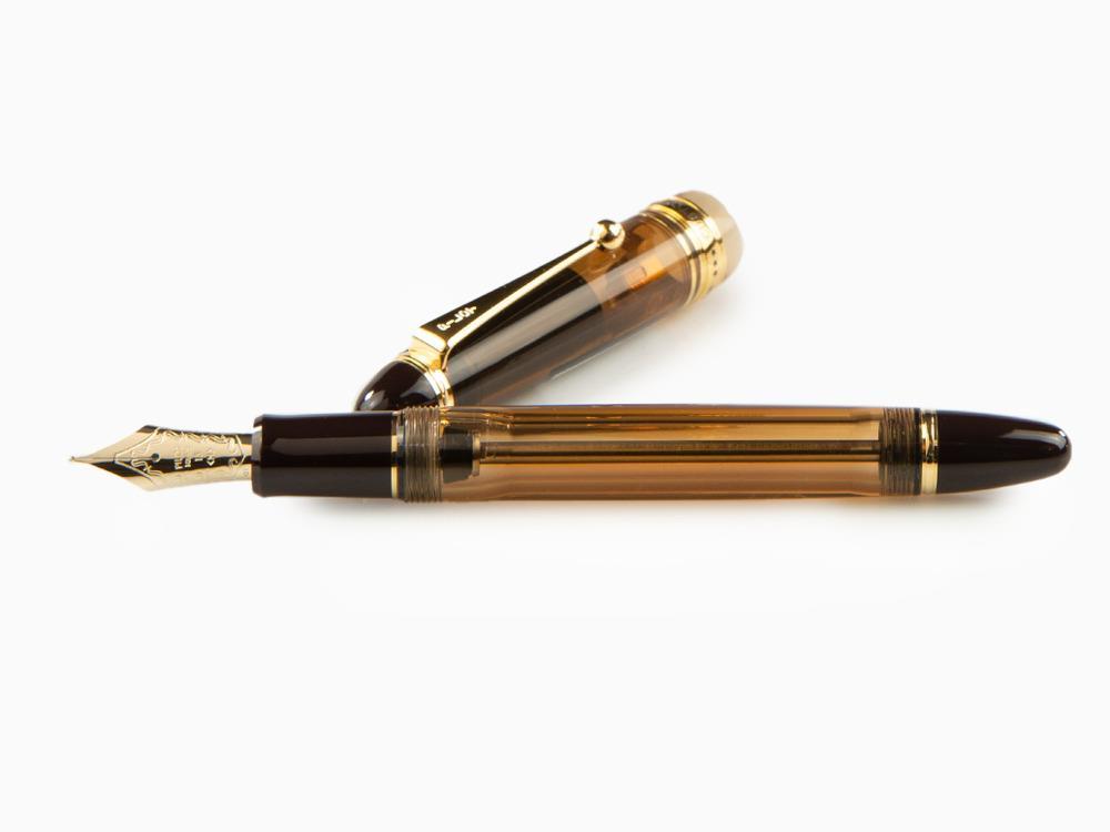 Pluma Estilográfica Pilot Custom 823 Ambar, Resina, Adornos oro, 60556
