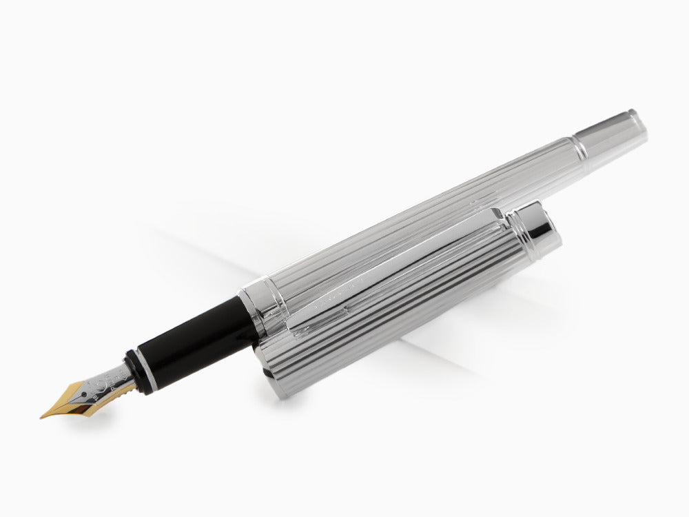 Pluma Estilográfica Pilot Grance Stripe, Rodio, Plata, FGNZ-35SS-GS