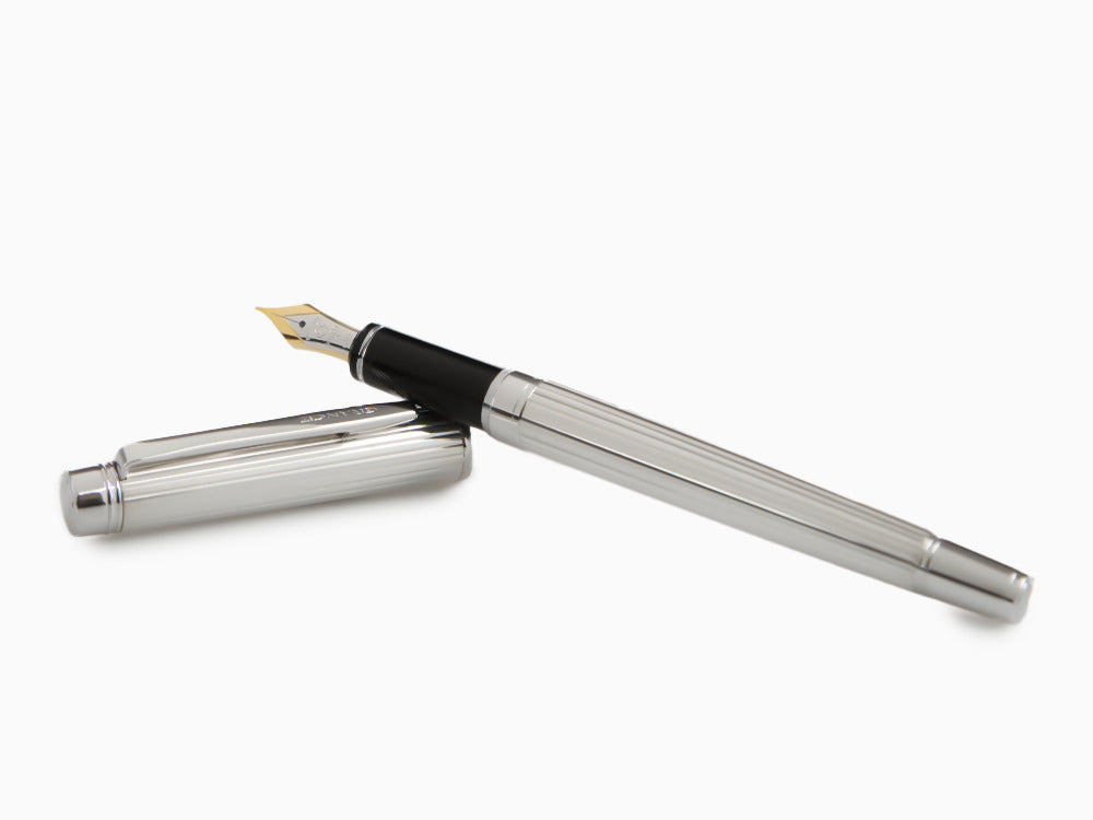 Pluma Estilográfica Pilot Grance Stripe, Rodio, Plata, FGNZ-35SS-GS