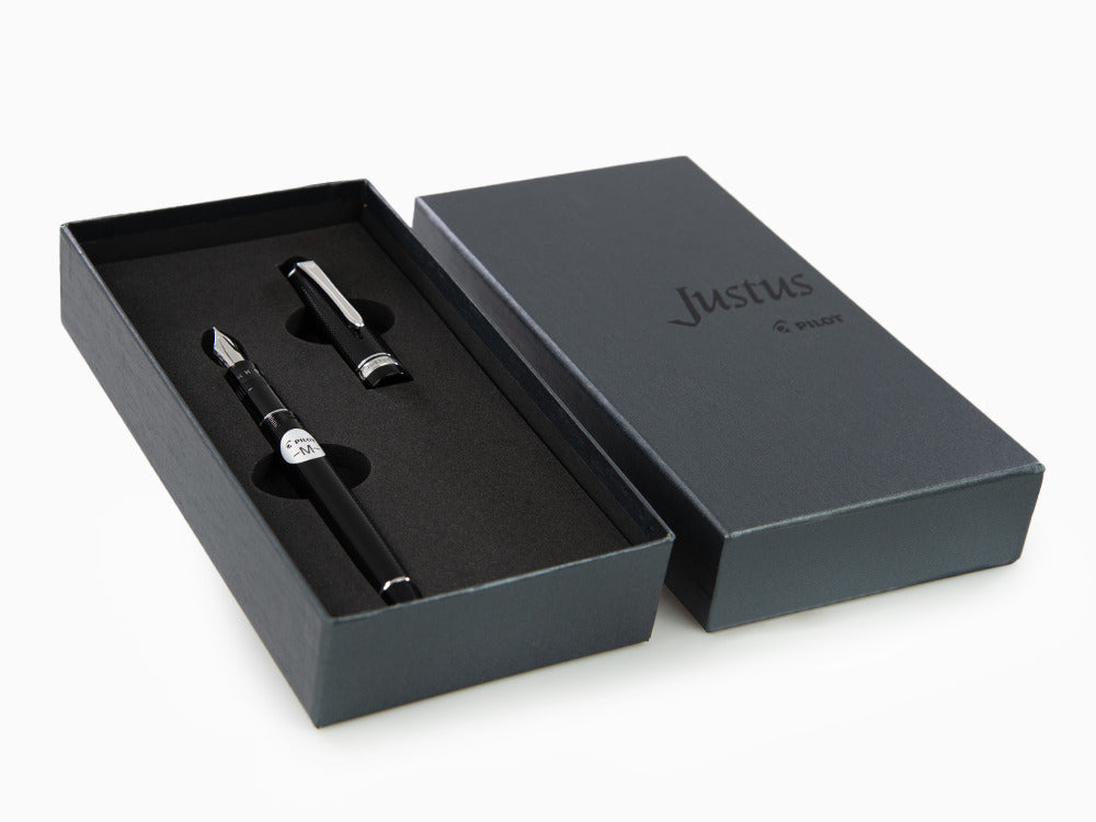 Pluma Estilográfica Pilot Justus 95, Rodio, Negro, FJ-3MRR-NB-NT