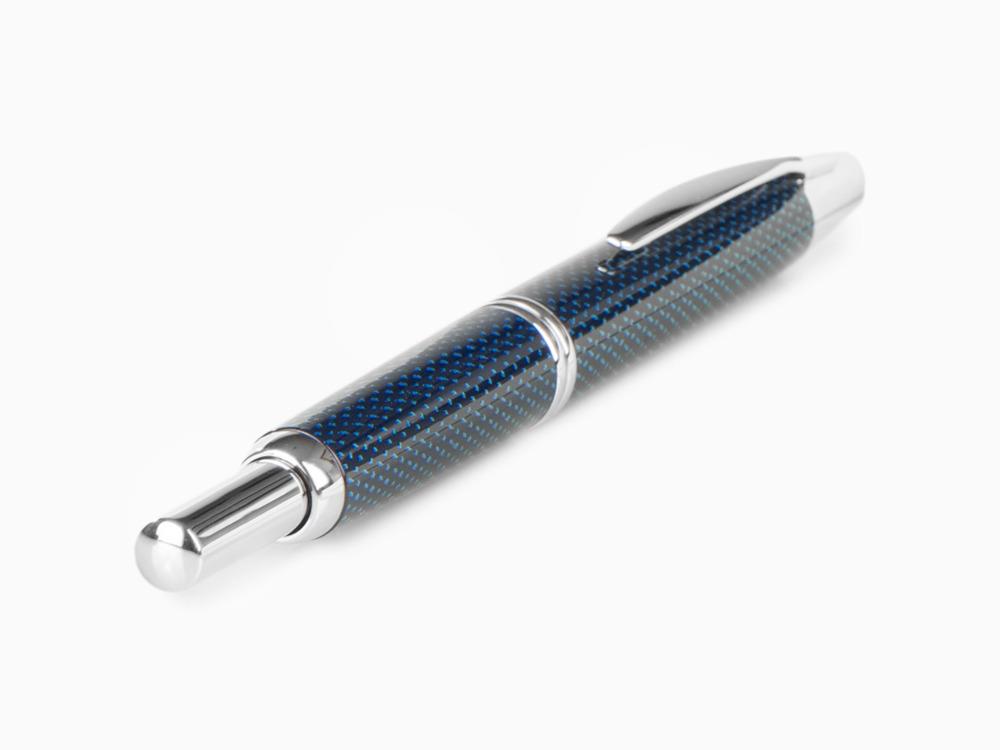 Estilográfica Pilot Capless Vanishing Fibra de Carbono Azul, Cromo