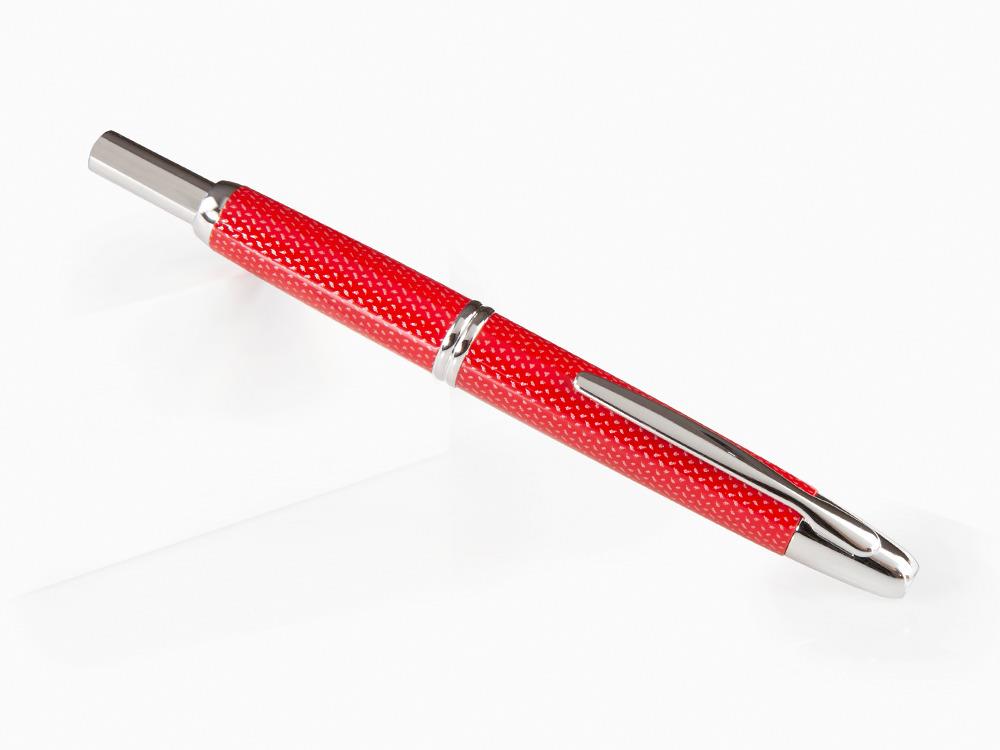 Pluma Estilográfica Pilot Capless, Fibra de carbono, Rojo