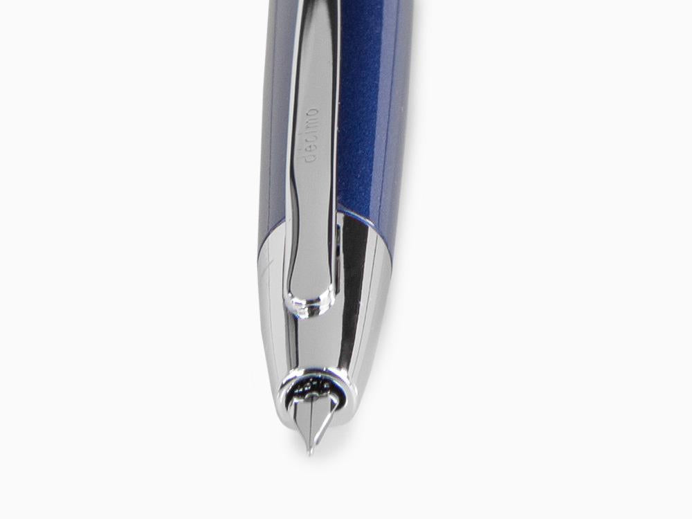 Estilográfica Pilot Capless Decimo, Cromo, Azul, FK-1500D-RH-BLUE