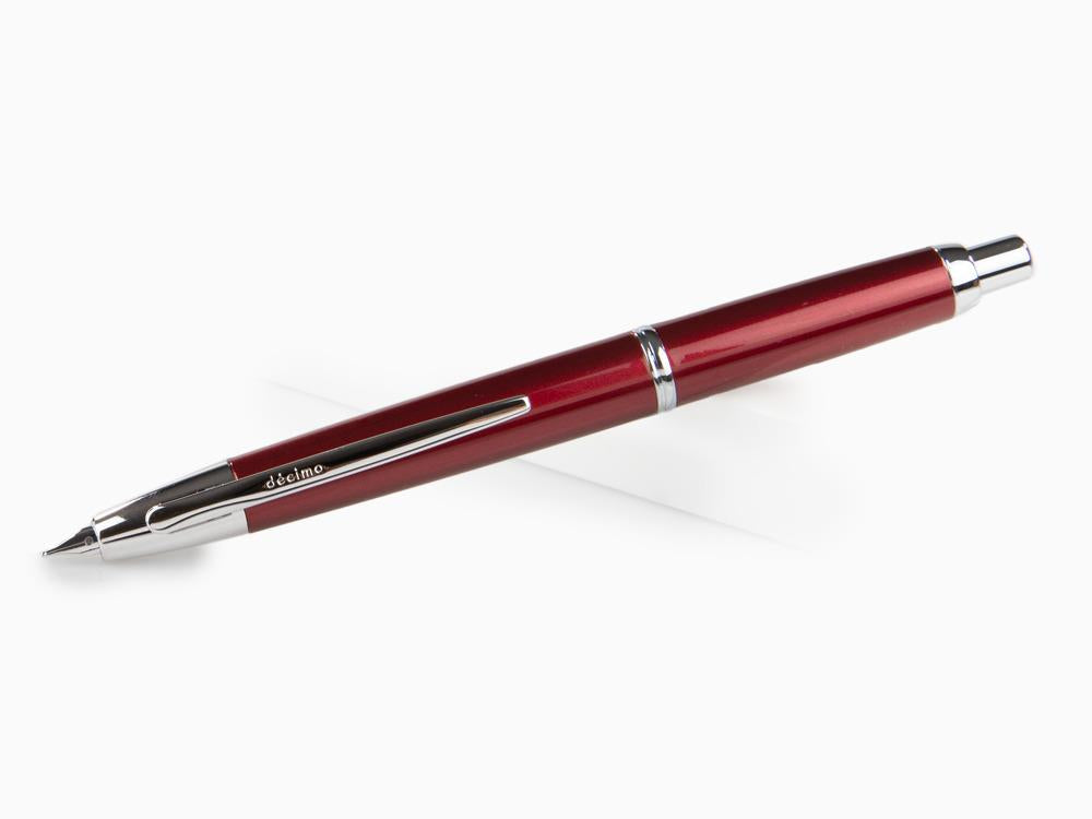 Pluma Estilográfica Pilot Capless Decimo, Laca, Rojo, FK-1500D-RH-RED
