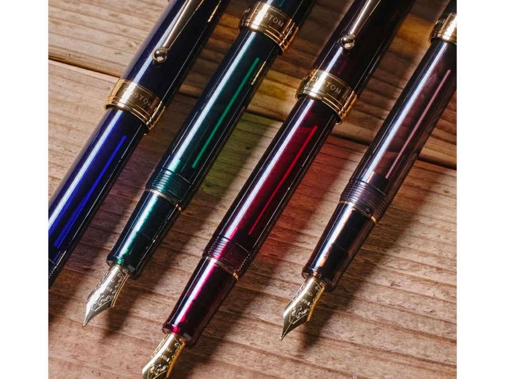 Pluma Estilográfica Pilot Custom NS Nature Green, PVD Oro, FKNS-1-G