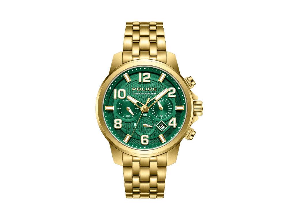 Reloj de Cuarzo Police Belem, PVD Oro, 43 mm, Verde, PEWGI0000304