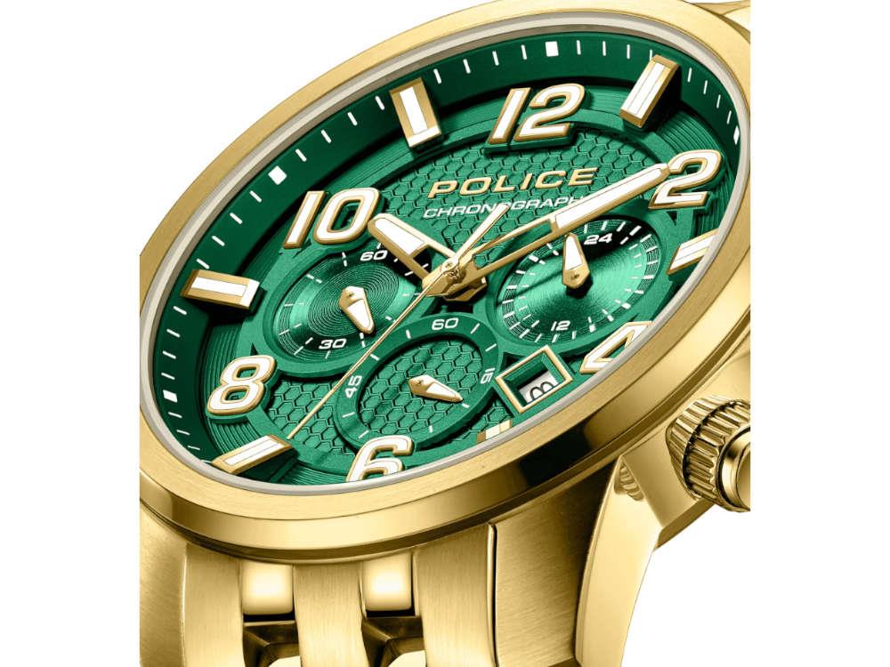 Reloj de Cuarzo Police Belem, PVD Oro, 43 mm, Verde, PEWGI0000304