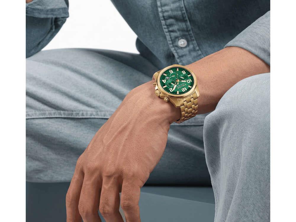 Reloj de Cuarzo Police Belem, PVD Oro, 43 mm, Verde, PEWGI0000304